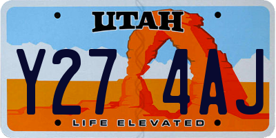 UT license plate Y274AJ