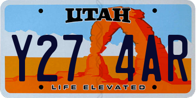UT license plate Y274AR