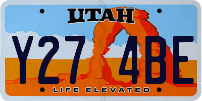 UT license plate Y274BE