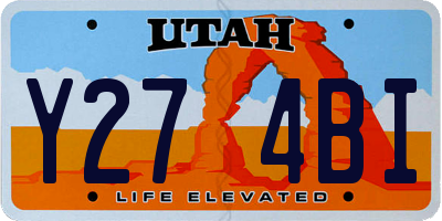 UT license plate Y274BI