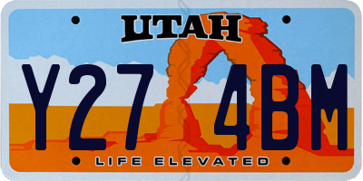 UT license plate Y274BM