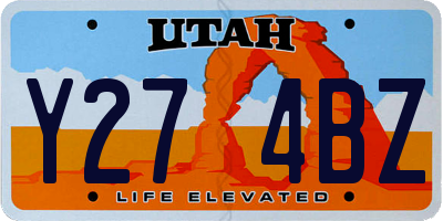 UT license plate Y274BZ