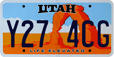UT license plate Y274CG