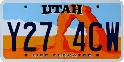UT license plate Y274CW
