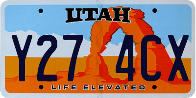 UT license plate Y274CX