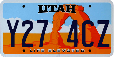 UT license plate Y274CZ