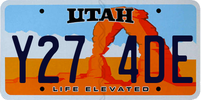 UT license plate Y274DE