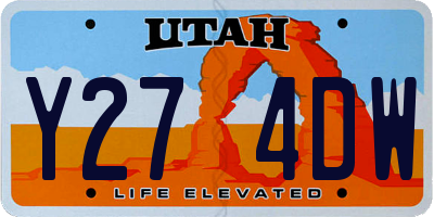 UT license plate Y274DW