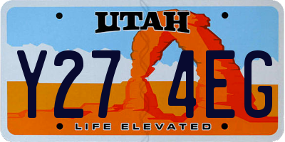 UT license plate Y274EG