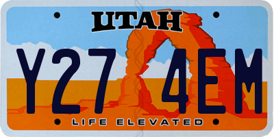 UT license plate Y274EM