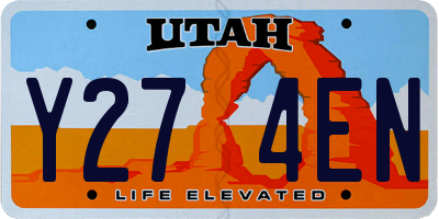 UT license plate Y274EN