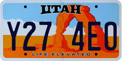 UT license plate Y274EO