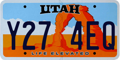 UT license plate Y274EQ
