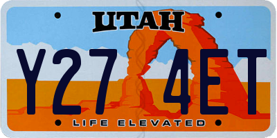UT license plate Y274ET