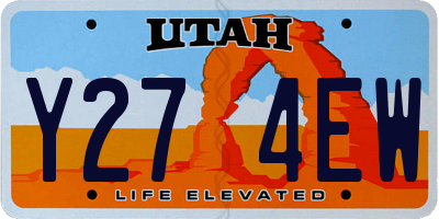 UT license plate Y274EW