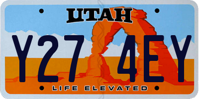 UT license plate Y274EY