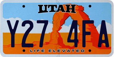 UT license plate Y274FA
