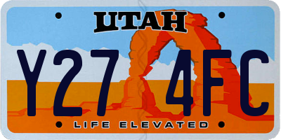 UT license plate Y274FC