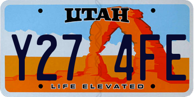 UT license plate Y274FE