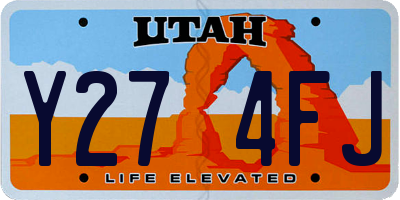 UT license plate Y274FJ