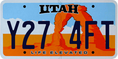 UT license plate Y274FT