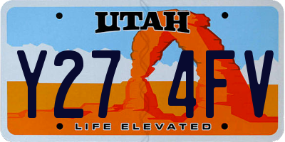 UT license plate Y274FV