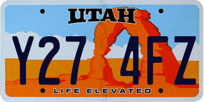UT license plate Y274FZ