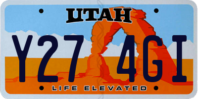 UT license plate Y274GI