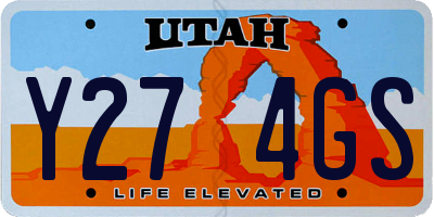 UT license plate Y274GS