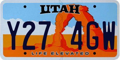 UT license plate Y274GW