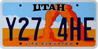 UT license plate Y274HE