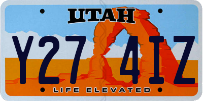 UT license plate Y274IZ