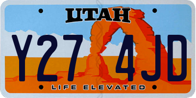 UT license plate Y274JD