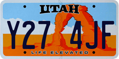 UT license plate Y274JF