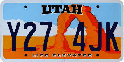 UT license plate Y274JK