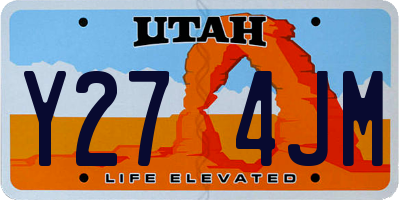 UT license plate Y274JM