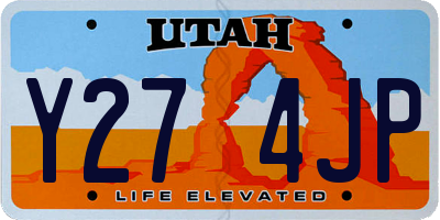 UT license plate Y274JP