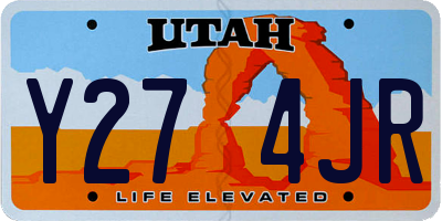 UT license plate Y274JR