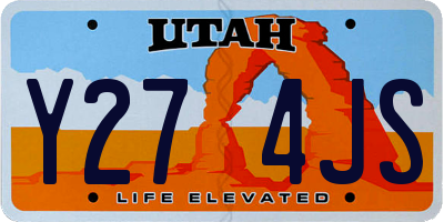 UT license plate Y274JS