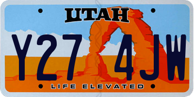UT license plate Y274JW