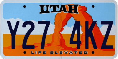 UT license plate Y274KZ