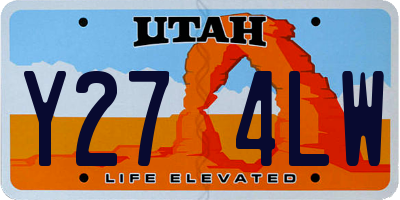UT license plate Y274LW