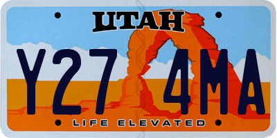 UT license plate Y274MA