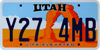 UT license plate Y274MB