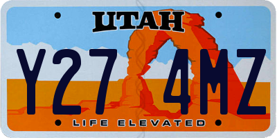UT license plate Y274MZ
