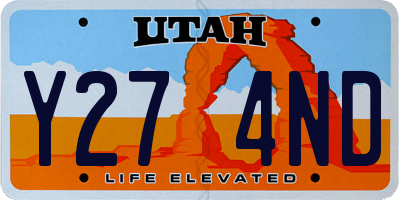 UT license plate Y274ND