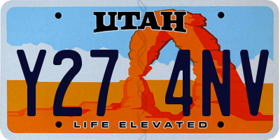 UT license plate Y274NV