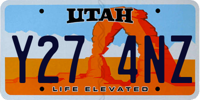 UT license plate Y274NZ