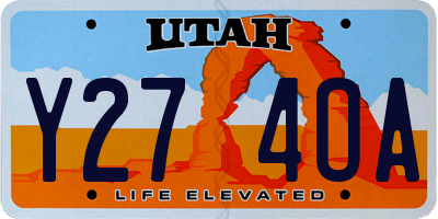 UT license plate Y274OA