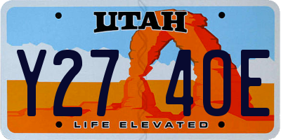 UT license plate Y274OE